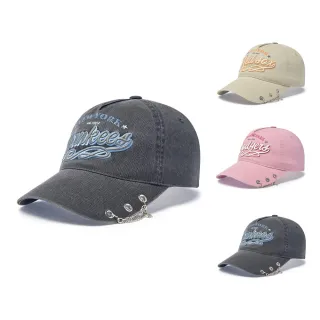 【MLB】復古水洗金屬圓環 可調式軟頂棒球帽 Varsity系列 紅襪/道奇/洋基隊 (3ACPV206N-三款任選)