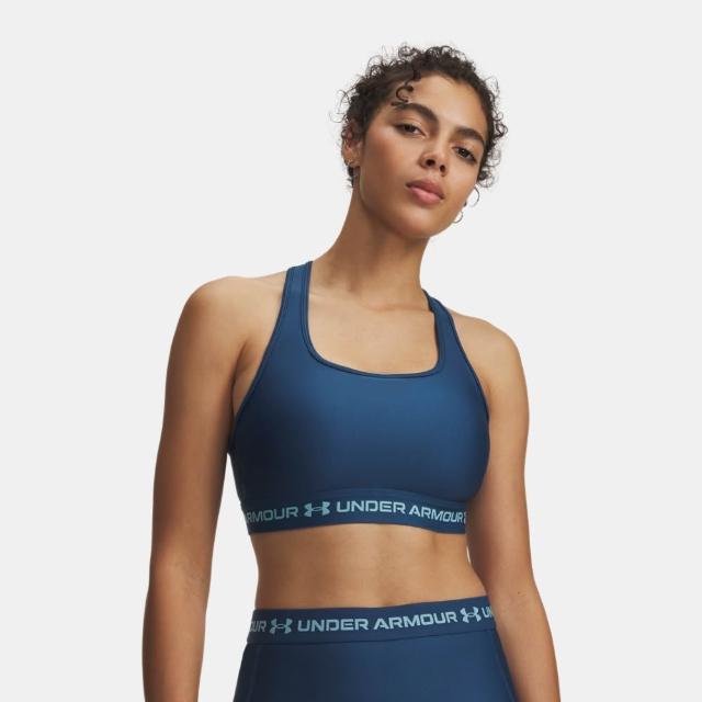 【UNDER ARMOUR】UA 女 Crossback 中衝擊運動內衣_1361034-498(深藍色)