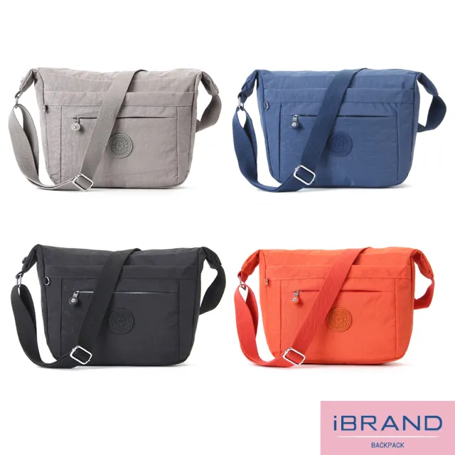 【iBrand】輕盈多口袋斜側背包(多色任選)