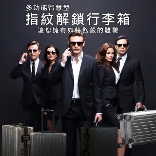【TAIKING 鈦金】限時體驗價-20吋 TAIKING鈦金屬包角/鋁鎂合金/智能指紋解鎖行李箱/旅行箱(買1送5)