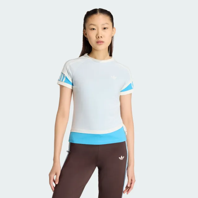 【adidas 愛迪達】運動 休閒 短袖 T恤 女上衣 LAYERED CALITEE(KW4527)