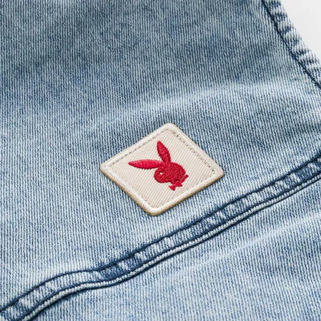 【PLAYBOY】潮流寬鬆設計牛仔背心 - 淺藍色