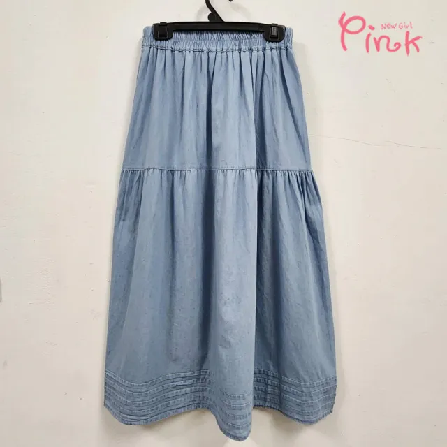 【PINK NEW GIRL】棉質輕盈中長裙 (2色) A2601BC