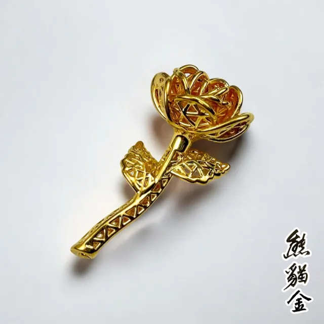 [熊貓金]黃金擺飾金燦玫瑰0.29錢