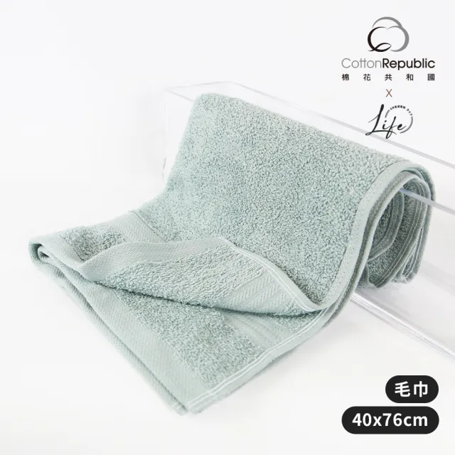 【棉花共和國】10件組 LIFE 輕織柔順純棉毛巾40*76CM(高品質精梳棉、OEKO-TEX無毒認證、柔軟吸水、不易掉毛