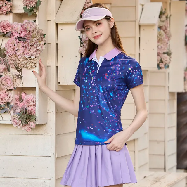 【LEIDOOE】星空彩點細針雙面排汗女短POLO衫(96287)