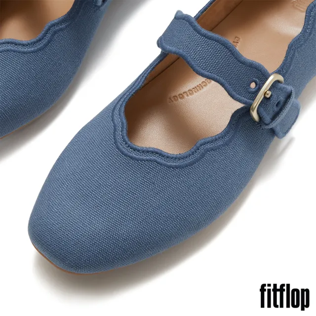 【FitFlop】DELICATO 波浪邊帆布瑪麗珍鞋-女(兩色)