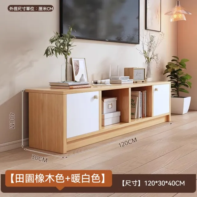 簡約電視櫃 收納櫃 120*30*40CM 2門 大容量收納/小戶型/茶几