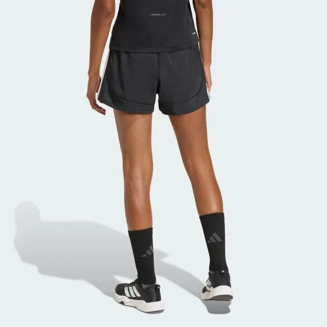 【adidas 愛迪達】Pacer 2in1 女 短褲 運動短褲 休閒短褲 黑 亞版 內襯(KD9742)