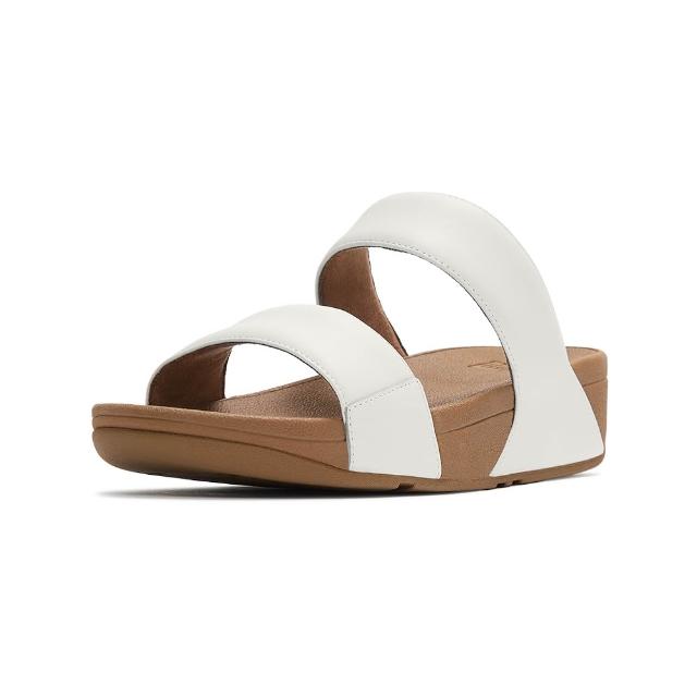 【FitFlop】LULU 皮革雙帶涼鞋-女(都會白)