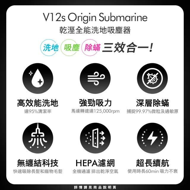 【dyson 戴森】V12s sv49乾溼全能洗地吸塵器(旗艦雙主吸頭) + HD16 吹風機 溫控 負離子(普魯士藍) (超值組)