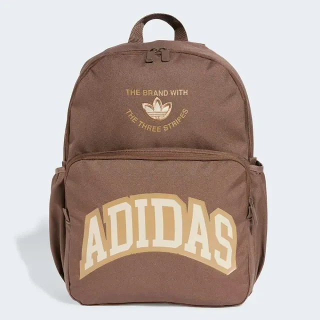 【adidas 愛迪達】Varsity Bp 後背包 筆電包 棕 復古 收納 上學 上班(IU0021)