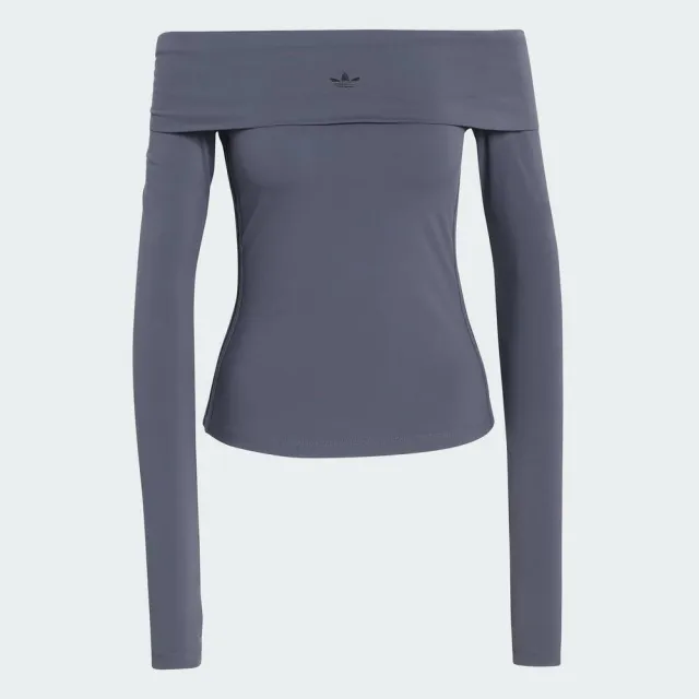 【adidas 愛迪達】P Ess Ls T 女 長袖上衣 休閒長袖 黑 亞版 一字領 彈性 貼身(KE1077)
