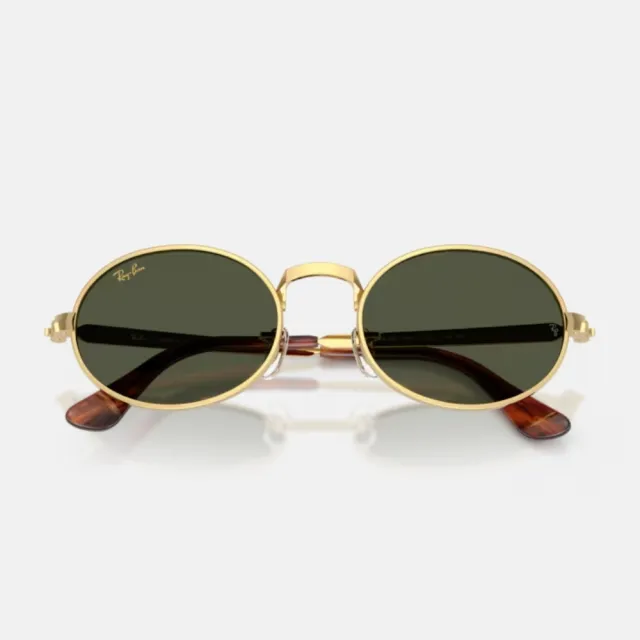 【RayBan 雷朋】A$AP ROCKY系列 橢圓金屬太陽眼鏡(RB3931-001/31 54mm)