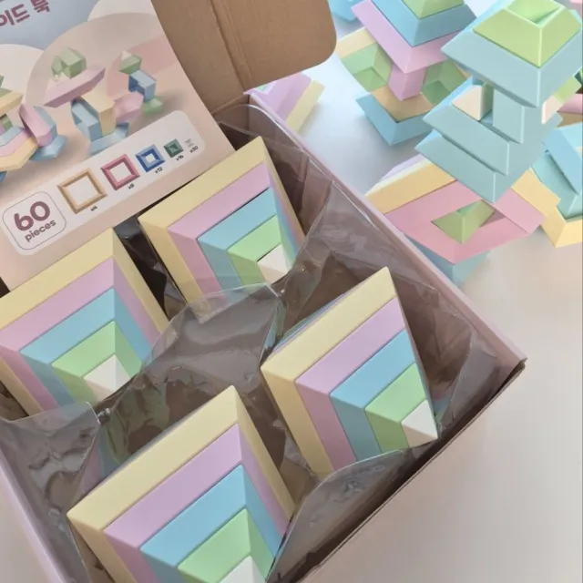 【Bellebaby】鑽石益智積木 60顆入(STEAM教具/益智玩具/磁力片/磁吸積木)