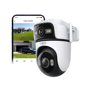 【TP-Link】雙鏡頭 2K 300萬畫素 Wi-Fi可旋轉室外監視器/攝影機 智慧對焦(Tapo C545D)