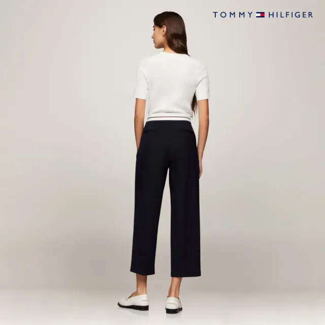 【TOMMY HILFIGER】官方旗艦館 Jenny 絞花針織短袖毛衣_白色