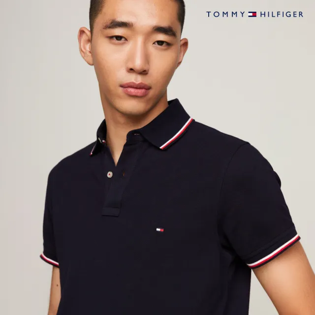 【TOMMY HILFIGER】官方旗艦館 CORE 修身版有機棉 POLO 衫_藍色