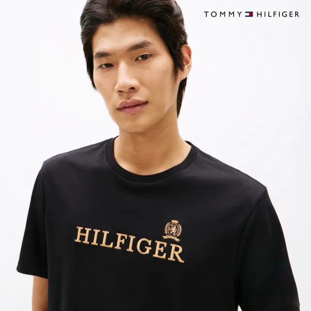 【TOMMY HILFIGER】官方旗艦館Hilfiger Crest 純棉圓領 T-Shirt_黑色