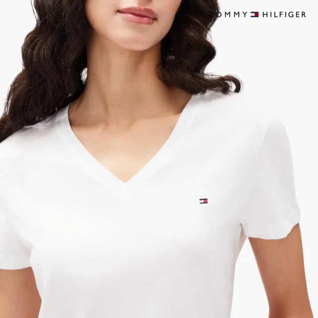 【TOMMY HILFIGER】官方旗艦館基本款 V 領 T 恤_裸色