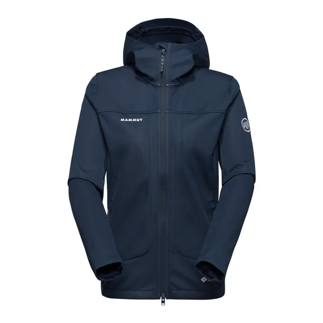 【Mammut 長毛象】Ultimate VIII SO Hooded Jacket AF W 第八代經典軟殼連帽外套 海洋藍 女款 #1011-02660