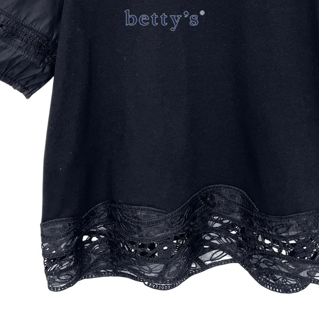【betty’s 貝蒂思】澎澎袖圓領蕾絲上衣(共二色)