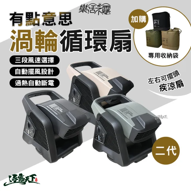 【樂活不露】二代有點意思多功能擺頭渦輪扇 露營風扇 循環扇 三段風速 自動擺風 逐露天下