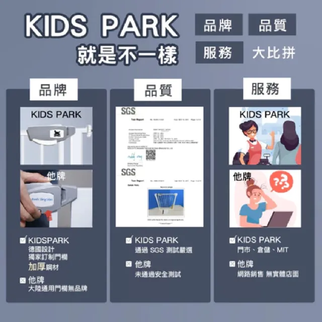 【KIDS PARK】安全門欄 - 高100公分/適用寬105-114cm(安全門欄/樓梯圍欄柵欄/寵物圍欄柵欄/含延長件)