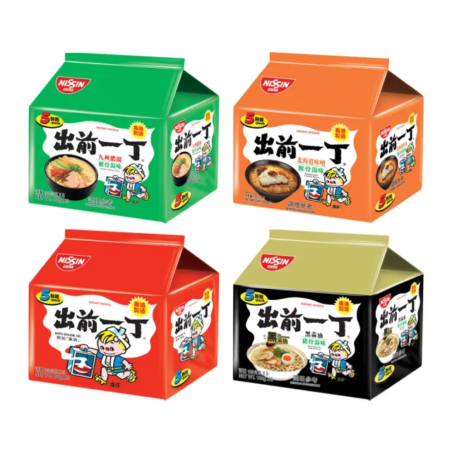 【NISSIN 日清】出前一丁九州濃湯豬骨湯味速食麵5包*6袋(泡麵)