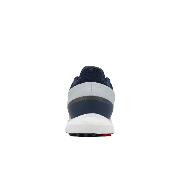 【UNDER ARMOUR】高爾夫球鞋 Drive Medal SL 寬楦 男鞋 灰 藍 無釘 高球 UA 3028240011