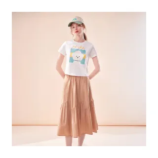 【Le Polka】不規則褶皺半圓中長裙-女