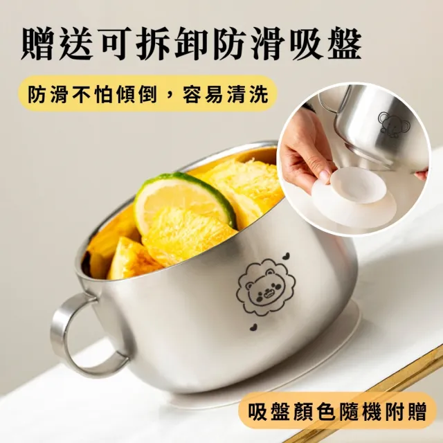 【瑞典廚房】316不鏽鋼 雙層加厚防燙碗 雙耳加厚把手 隔熱防燙 防滑碗 (大+小/2入組)
