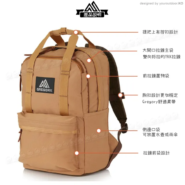 【Gregory】18L EASY PEASY DAY 後背包《焦糖棕》103868/雙肩背包/日系街包/休閒背包/登山