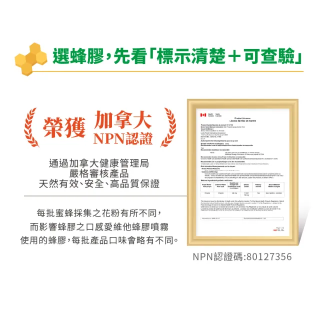 【LOVITA 愛維他】加拿大蜂膠滴液 6入組 共180ml;18%生物類黃酮(滴劑 無酒精 無防腐劑)