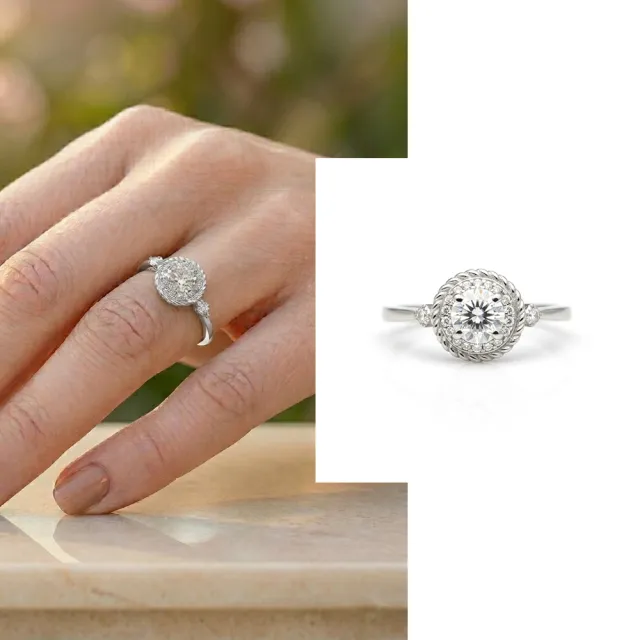 【Luster】38女王!30分 D VS 培育鑽 純銀 鑽石戒指(恆久之選陪你每個日常時刻)