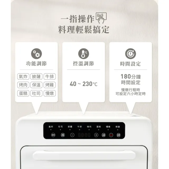【SAMPO 聲寶】21L隱藏式發熱管氣炸電烤箱   KZ-XC21B