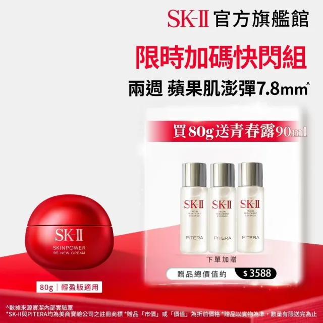 【SK-II】官方直營 肌源賦能煥顏活膚霜 80g(經典or輕盈任選/乳霜/臉部保養/抗老/保濕/大紅球)