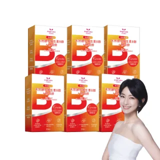 【Angel LaLa 天使娜拉】天然酵母維生素B群+酵母鋅膠囊x6盒(30顆/盒)