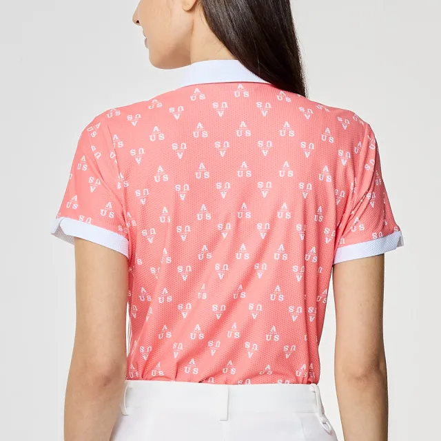 【PING】女款USA吸濕排汗短袖POLO衫-橘(環保素材/GOLF/高爾夫球衫/RA26113-25)