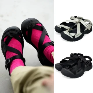 【KEEN】ZERRAPORT II 交叉織帶護趾運動涼鞋 女 戶外快乾防滑登山徒步溯溪鞋 包頭涉水沙灘涼拖鞋