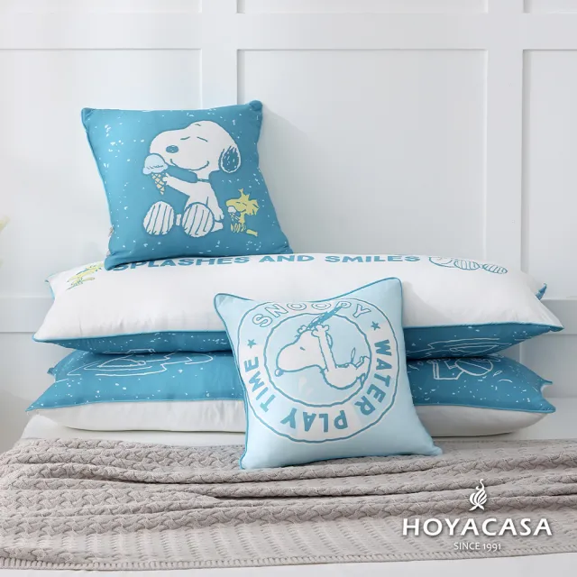 【HOYACASA  禾雅寢具】史努比聯名系列-ICE TECH+冰絲涼感方型抱枕-38x38cm-多款任選