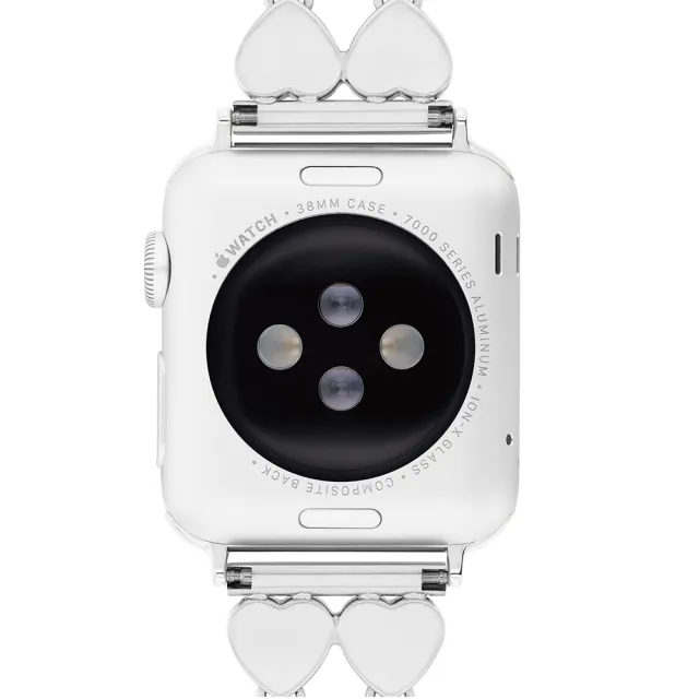【COACH】Apple Watch 錶帶 38/40/41mm適用 愛心造型不鏽鋼錶帶-銀 送禮 禮物 推薦(不含手錶)