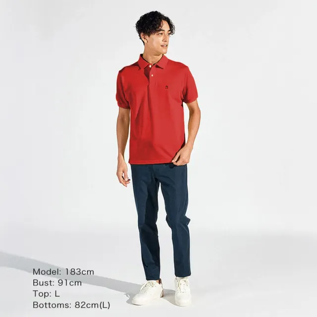 【Munsingwear】企鵝牌 男款紅色高級材質親膚舒適透氣合身剪裁時尚風格短袖POLO衫 MGVJ2500