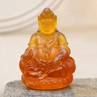 【LEEHER】琉璃佛像擺件/黃財神/擺件/招財小物/風水擺件/佛像擺件/車用擺件/藥師佛/桌面擺設/居家擺件/