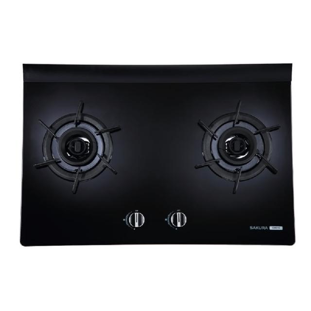 【SAKURA 櫻花】雙炫火旋風爐架二口黑色強化玻璃檯面爐(G2921G 原廠技師到府基本安裝)
