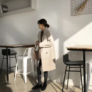 【Uicy】韓版修身顯瘦長版大衣 外套 防曬外套 女裝 上衣 衣服 J102