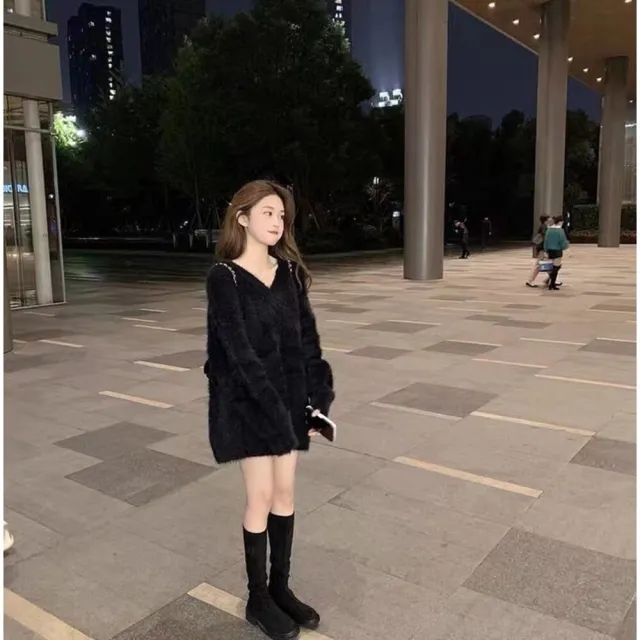 【Uicy】韓版溫柔甜美小仙女毛毛長袖上衣 長袖上衣 長袖t恤 衣 W246