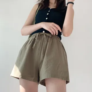 【Uicy】韓版透氣棉麻寬鬆顯瘦薄款休閒短褲 短褲 褲子 女裝 P99