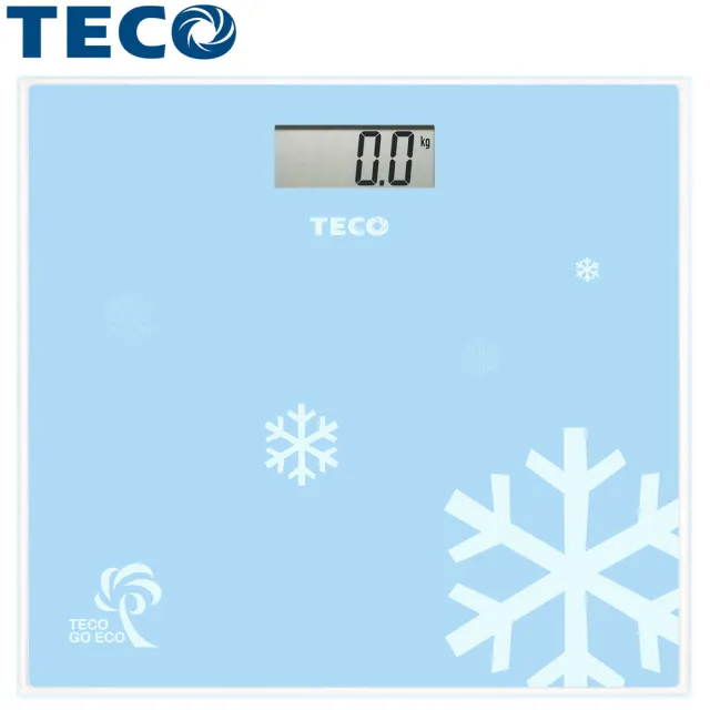 【TECO 東元】歐風電子體重計 (無附贈電池／站上自動開機 自動關機 藍色 體重機)
