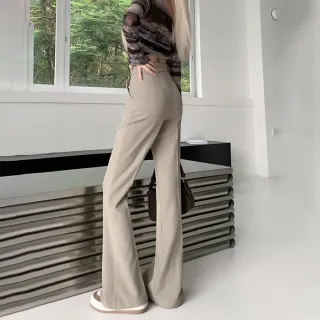 【Uicy】韓版高腰垂感喇叭西裝褲 寬褲 褲子 女裝 P338